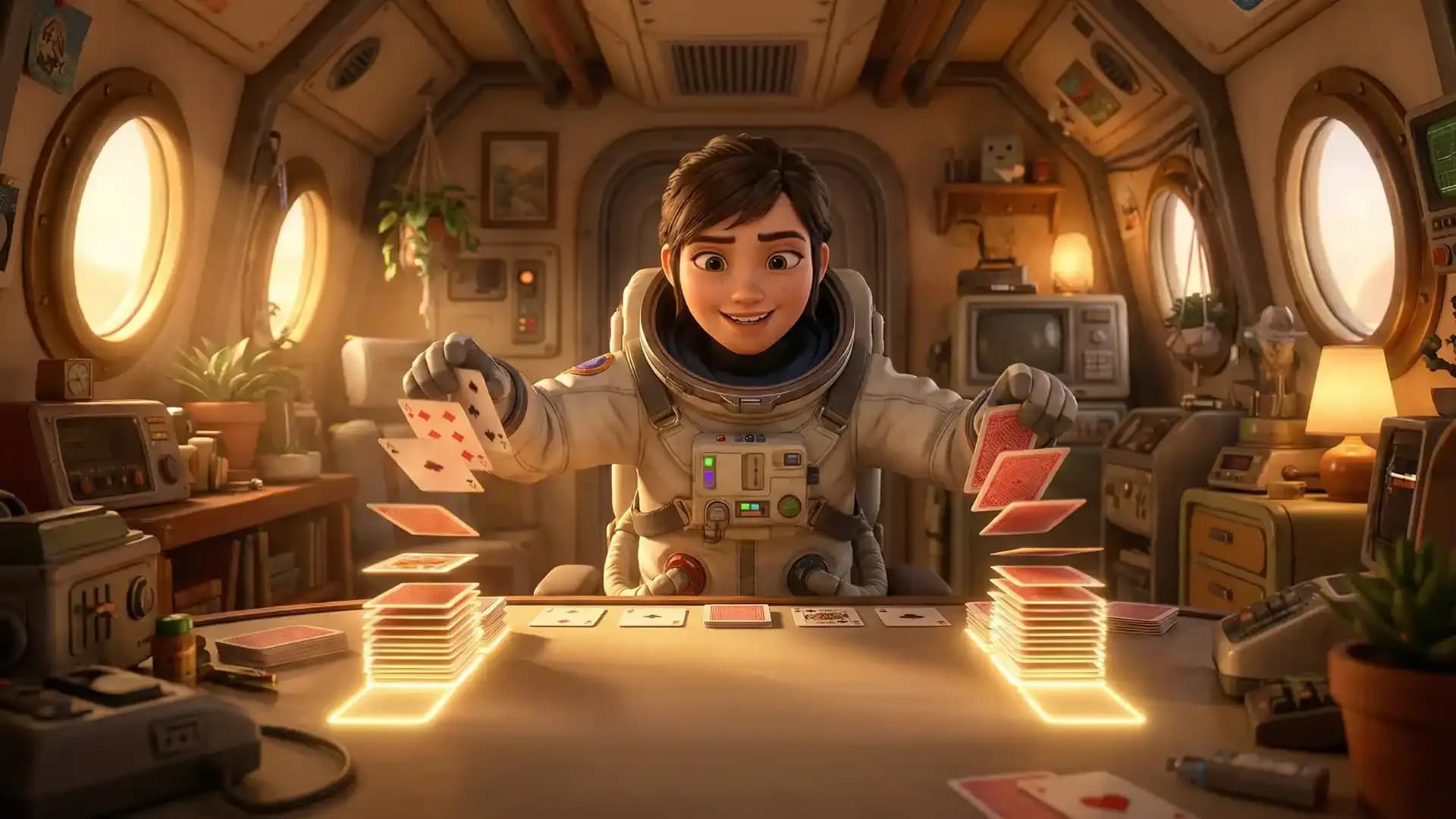 Double FreeCell card game layout showing foundations and tableau