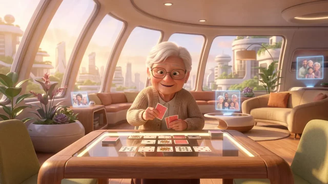 Senior woman enjoying card game at home – best card games for seniors