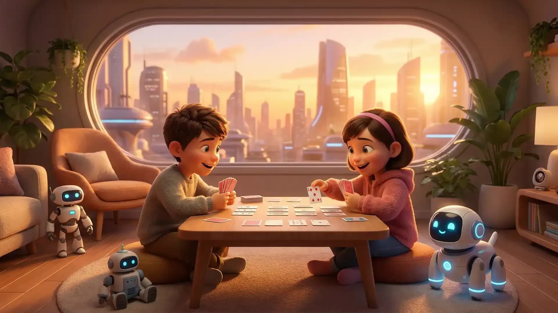 Kids playing card games at a table – fun and easy card games for kids