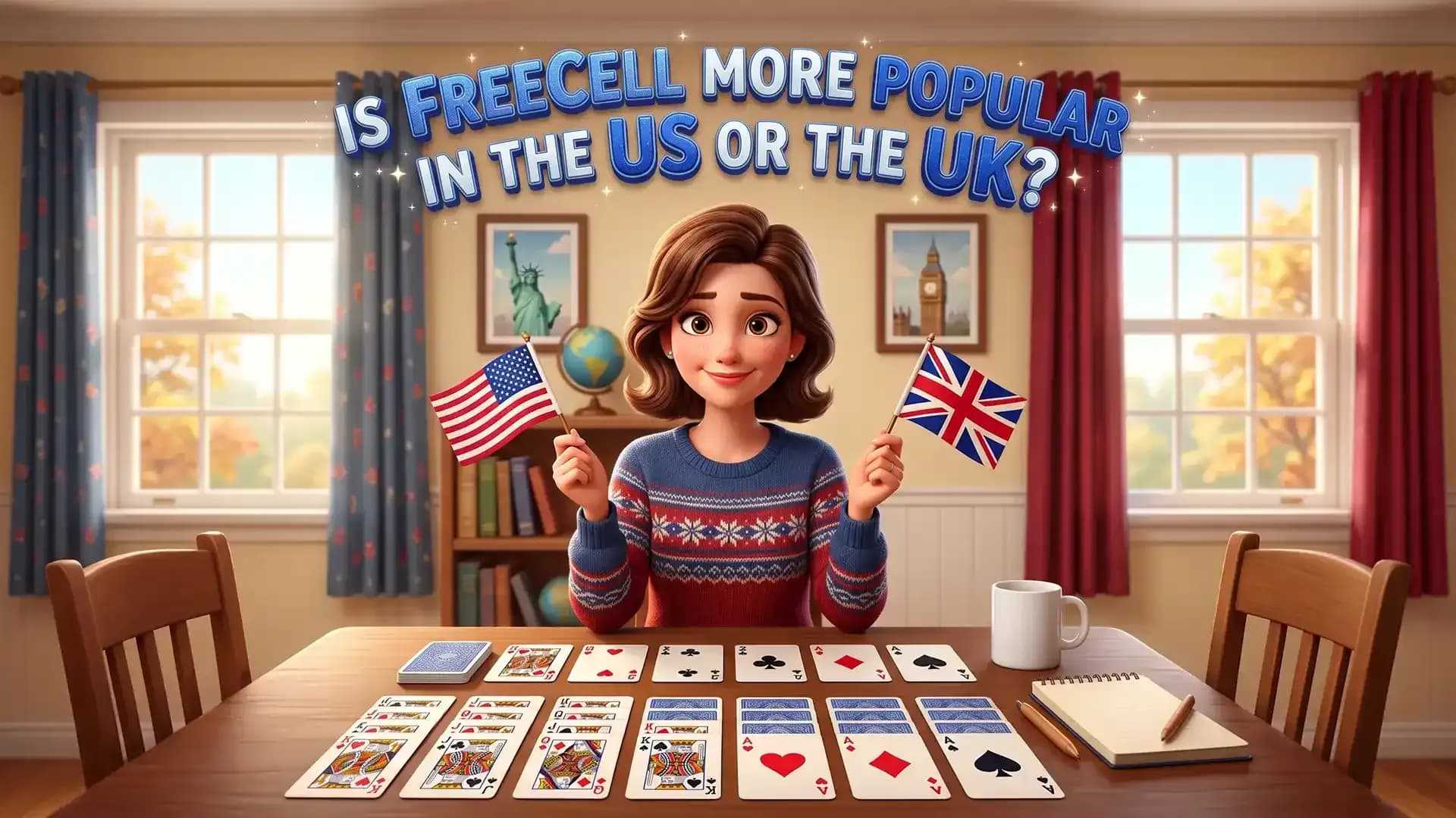 FreeCell popularity comparison between the US and UK